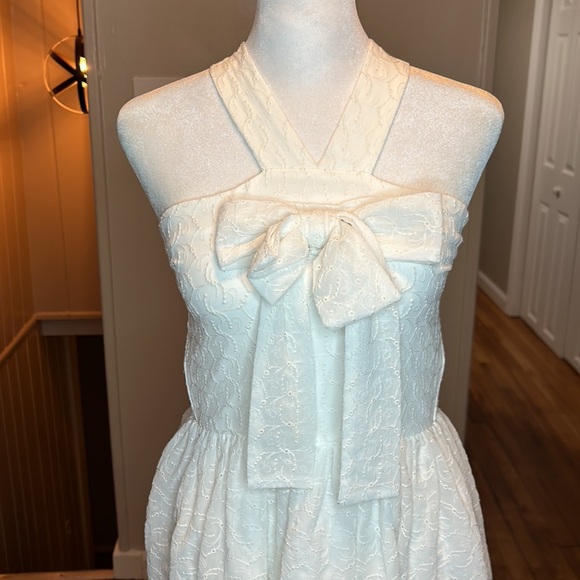 Maje Libby White Eyelet Bow Detail Dress NWT Size 36 - Picture 5 of 10